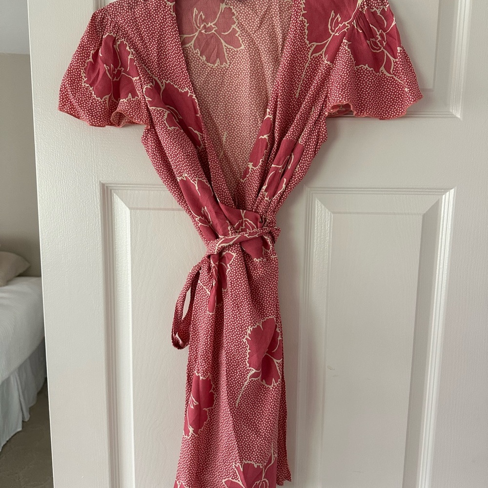 Show Me Your MuMu Pink Floral Wrap Mini Dress